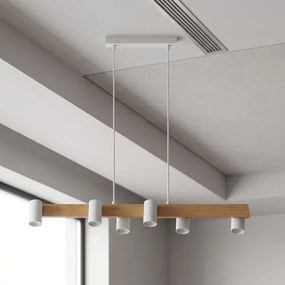 Brilagi - Lustră LED RGBW reglabilă pe cablu SELE 6xGU10/6,5W/230V alb/stejar
