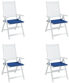 Perne scaun gradina, 4 buc., albastru regal, 50x50x3 cm, textil 4, Albastru regal, 50 x 50 x 3 cm