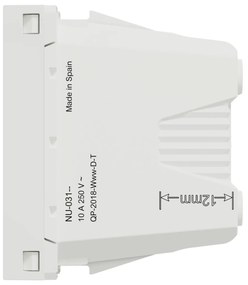 Priza simpla, 1 modul, 10A, alba, Schneider Noua Unica