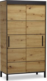 Dulap cu usi glisante 120x221 cm, Bell, ADRK Furniture (Culoare: Artisan)