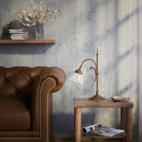 Lampa de masa din alama si abajur ceramic Zefira