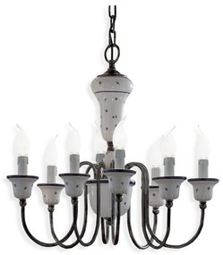 Candelabru clasic cu 8 brate realizat manual din ceramica SANREMO