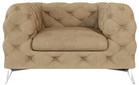 Fotoliu maro deschis cu tapițerie din catifea Chelsea – Ropez