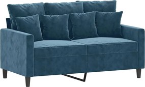 vidaXL Canapea cu 2 locuri, albastru, 120 cm, catifea