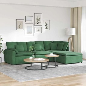 vidaXL Canapea modulară cu taburet și perne, verde închis