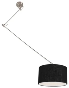 Lampă suspendată din oțel cu abajur 35 cm negru reglabil - Blitz