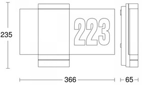 Număr LED de casă cu senzor Steinel 067205 L270SC LED/7,8W/230V IP44