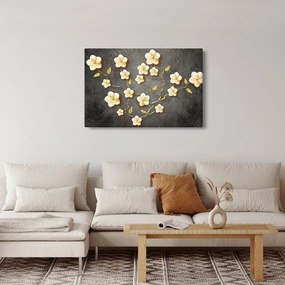 Tablou - Arbust auriu pe fundal negru (90x60 cm)