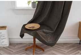 Draperie opaca LOOM VELVET 140x250 cm, maro Agatat: Inele metalice