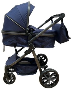 Carucior 2 in 1 cu cos de cumparaturi, transformabil, ușor și practic pentru copii 0-36 luni - CPC-34-bleumarin