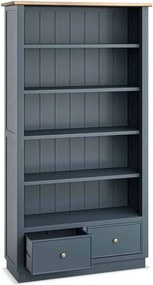 Etajera lemn masiv natur Richmond Albastru/, 90 × 45 × 81 cm