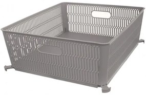 Coș de plastic stivuibil Orion NESTA, 38 x 33 x12,7 cm, gri, L