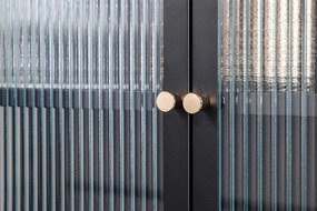 Vitrina moderna din metal si sticla Paris 110cm negru