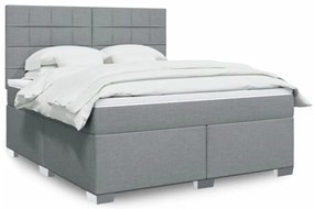 vidaXL Pat continental, gri deschis, 180x200 cm, material textil
