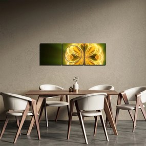 Tablou cu floare galbenă (cu ceas) (90x30 cm)