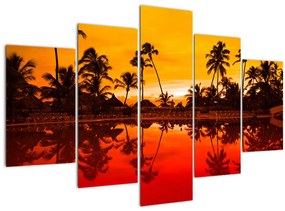 Tablou - Apus de soare deasupra rezortului (150x105 cm)