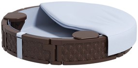 AIYAPLAY Cutie de nisip, Cutie de nisip rotunda pentru pana la 3 copii, cu 3 scaune, strat impermeabil, protectie impotriva intemperiilor, 300 kg de nisip | Aosom Romania