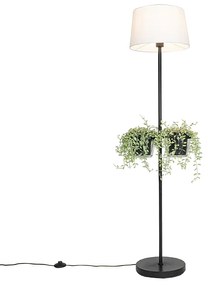 Lampa de podea moderna neagra cu sticla 33 cm - Roslini