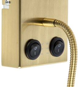 Aplică Art Deco neagră cu abajur din bumbac negru - Stacca