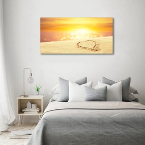 Tablou pe pânză canvas Inima pe nisip