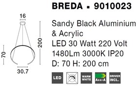Lustra LED design modern BREDA negru NVL-9010023