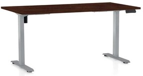 Masă înălțime reglabilă OfficeTech B, 160 x 80 cm, picioare gri, wenge