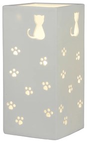 Lampa de masa din ceramica, model alb   pisica, BELLE TIP 2