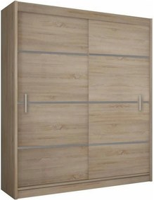 Dressing MERINA, stejar sonoma/gri, PAL melaminat, cu 2 usi, 203x60x21
