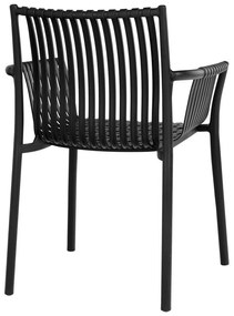 Scaune de grădină negre 2 buc. din plastic Tulsa – House Nordic