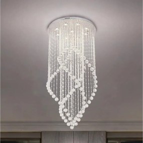 Plafonieră cu cristale NAURU LED/30W/230V Ø 60 cm, crom lucios + telecomandă