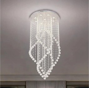Plafonieră cu cristale NAURU LED/30W/230V Ø 60 cm, crom lucios + telecomandă