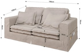 Canapea maro deschis 196 cm Nora – Ropez