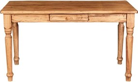 Masa fixa, L140 80 H80 cm, cu sertar, lemn masiv natur antic