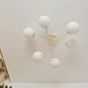 Lustră aplicată MOON, 6xE27/15W/230V, crem