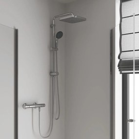 Coloana dus Grohe Vitalio palarie patrata 25 cm, baterie cabina dus termostat Grohtherm 1000 (34143003 ,26698000)