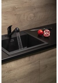 Baterie de chiuvetă cu cap de duș extractibil KFA Armatura 6613-110-81 INDIRA alamă/negru