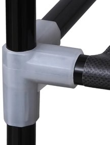 Dulap textil de depozitare MATIS 150x175 cm, negru, cu polițe și bară pentru haine