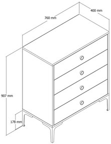 Comodă Lizbon Anthracite and Walnut