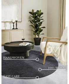 Covor gri închis țesut manual rotund din lână ø 160 cm Francois – Villeroy&amp;Boch