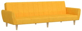 337531 vidaXL Canapea extensibilă cu 2 locuri, galben, textil