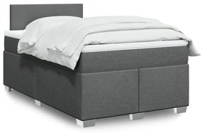 vidaXL Pat box spring cu saltea, gri închis, 120x190 cm, textil