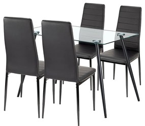 Cruz 4+1 set de sufragerie negru