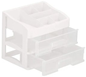 ORGANIZATOR COSMETICE, PLASTIC, 3 NIVELURI, 2 SERTARE, ALB, 20X16.5X23 CM, SPRINGOS