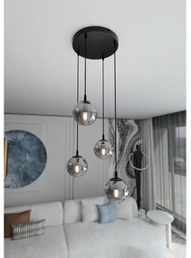 Lustră pe cablu COSMO 4xE14/10W/230V d. 40 cm negru/gri