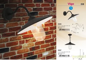 Lustra, Pendul de exterior, finisaj negru mat, IP44 Vigo 8687 RX