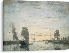 Tablou - Eugène Boudin, Entrance to the Harbor, Le Havre, reproducere (70x50 cm)