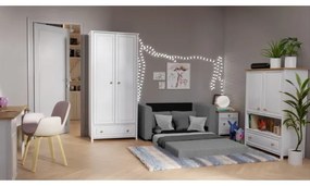 Canapea extensibilă tapițată cu 2 locuri și cotiere LAYLA, gri