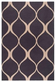 Covor lana Illusie negru cu linii Selectează mărime: 200 X 300