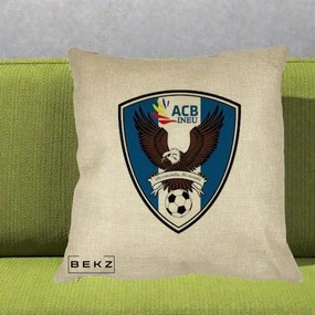 Perna Personalizata ACB Ineu Fotbal, 40x40 cm, Crem, Husa Detasabila, Perna Inclusa, BEKZ®