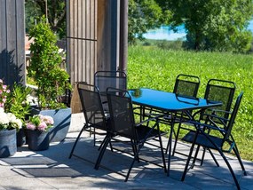 Set de masă pentru grădină Love (negru) (6 scaune). 1011670